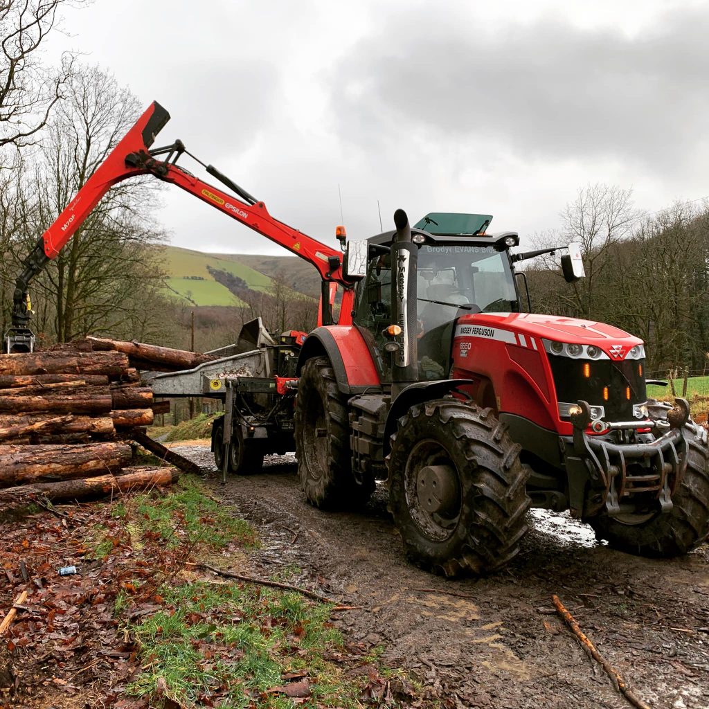 log wood chipping